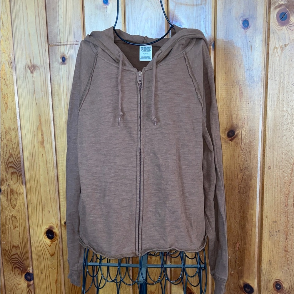 PINK Victoria's Secret Chocolate Hoodie causal size medium sweatshirt stylish